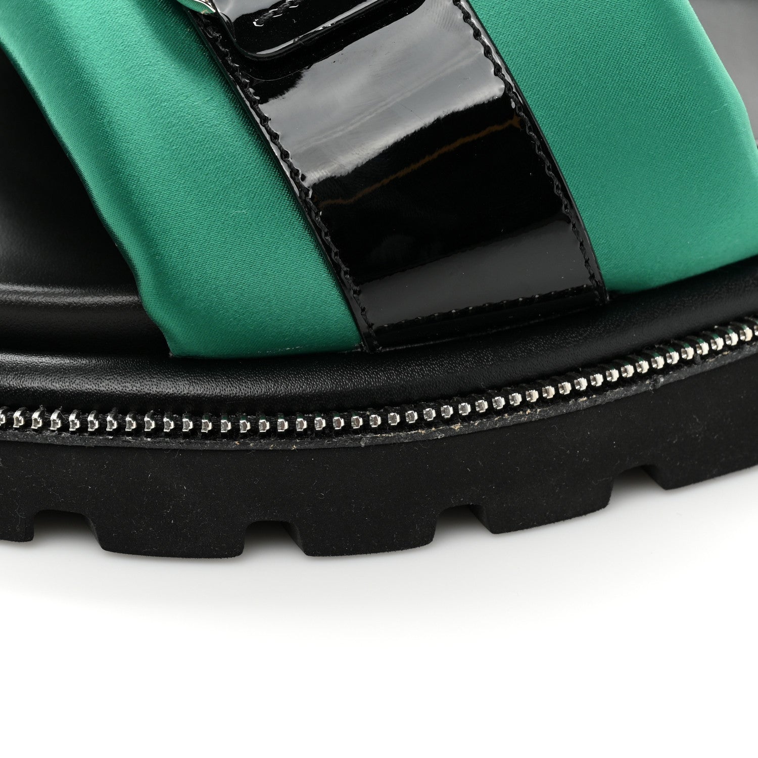 Louis Vuitton Satin Pool Pillow Flat Comfort Mule 36 Green Black 9 of 12