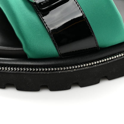 Louis Vuitton Satin Pool Pillow Flat Comfort Mule 36 Green Black 9 of 12