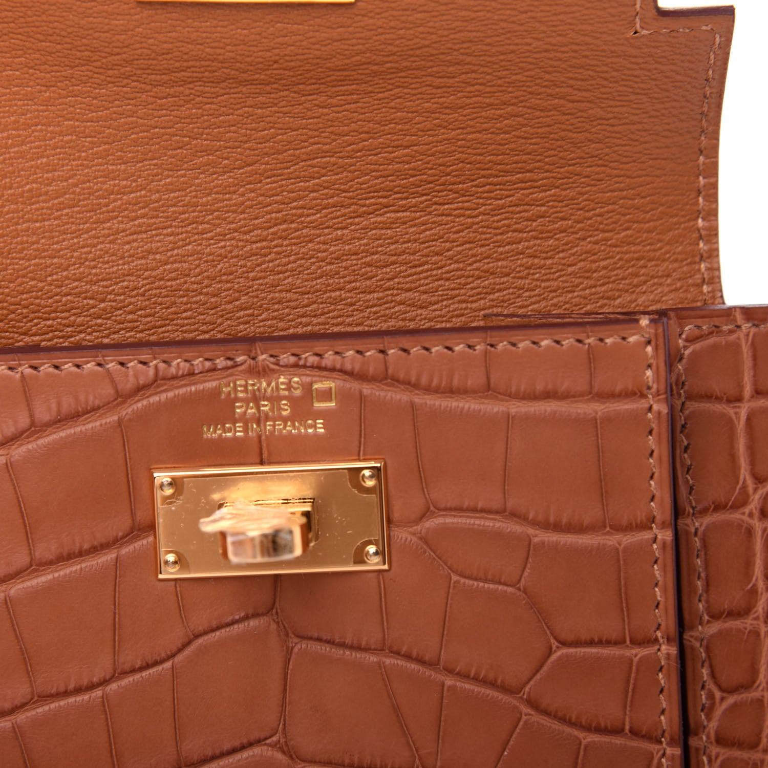 Hermes Matte Alligator Kelly Pocket Compact Wallet Gold 6 of 8