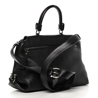 Salvatore Ferragamo Grained Calfskin Sofia Satchel Black 3 of 12