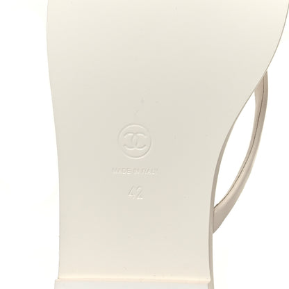 Chanel Goatskin CC Times Square Thong Sandals 42 White 7 of 10