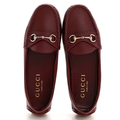 Gucci Soft Clove Calfskin Womens Horsebit Driver Loafers 40 Rosso Ancora 2 of 9