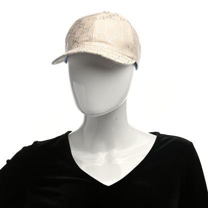 Gucci Canvas Lame GG Monogram Rush Baseball Hat S Gardenia Silver 2 of 11