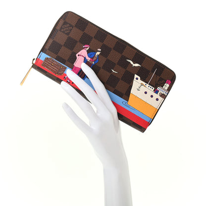 Louis Vuitton Damier Ebene 2016 Christmas Animation Zippy Wallet Rouge 2 of 7