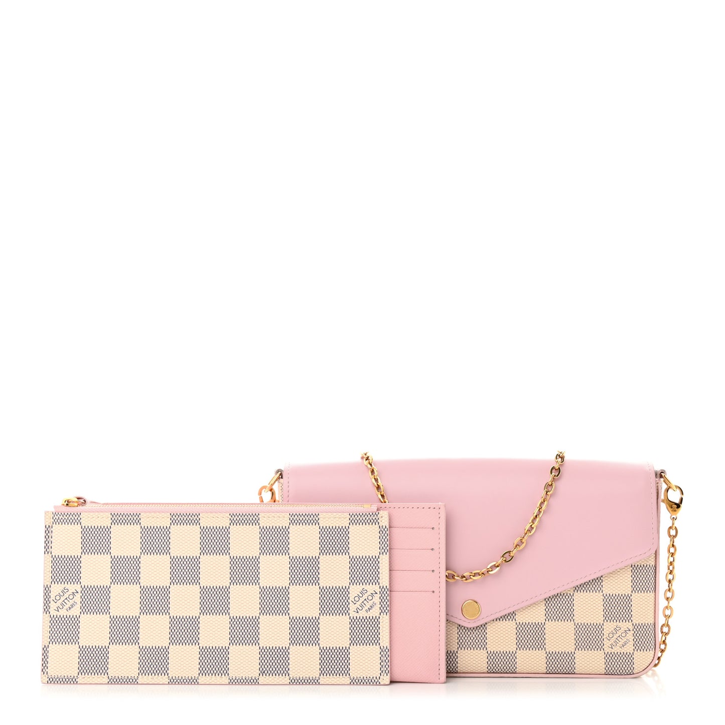 Damier Azur Calfskin Pochette Felicie Eau De Rose