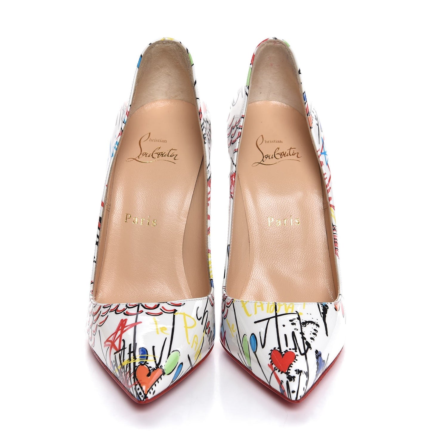 Patent Loubitag So Kate 120 Pumps 37 White Multi