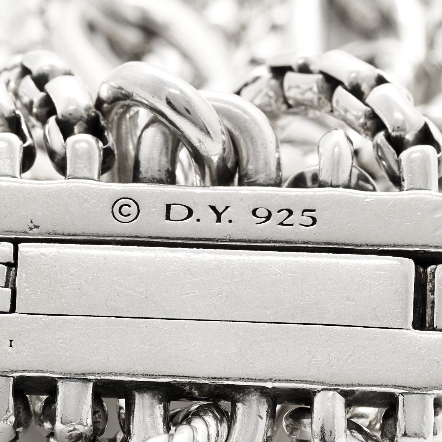 David Yurman Sterling Silver Multi Row Chain Bracelet 3 of 3