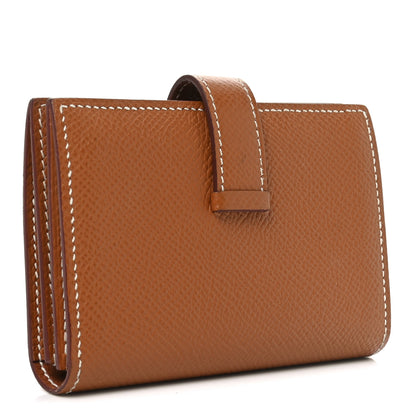 Hermes Epsom Bearn Card Holder Wallet Gold 3 of 8