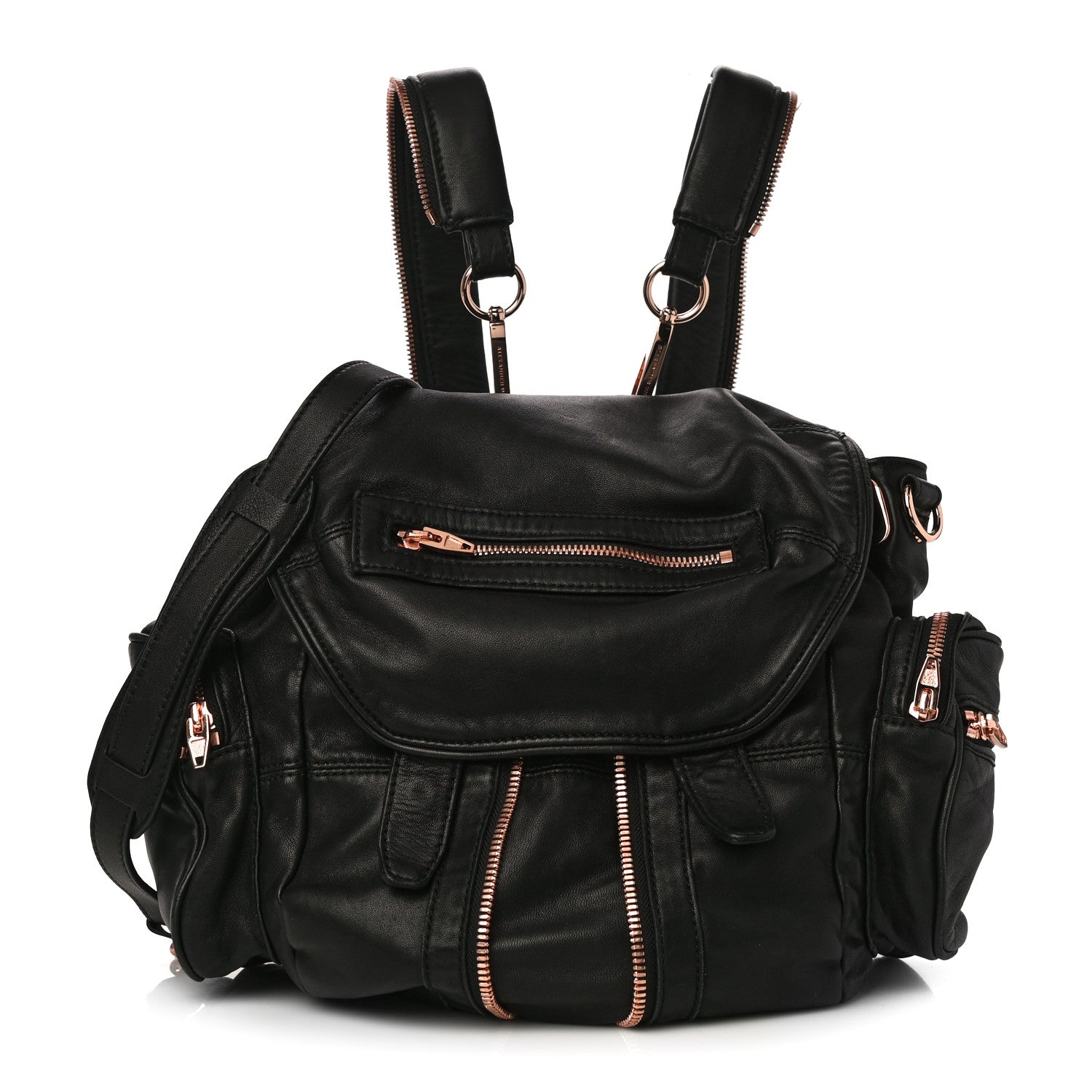 Alexander Wang Lambskin Marti Backpack Washed Black Rose Gold Hardware 1 of 9