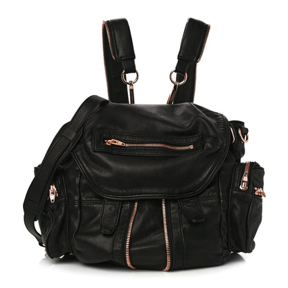 Alexander Wang Lambskin Marti Backpack Washed Black Rose Gold Hardware 1 of 9