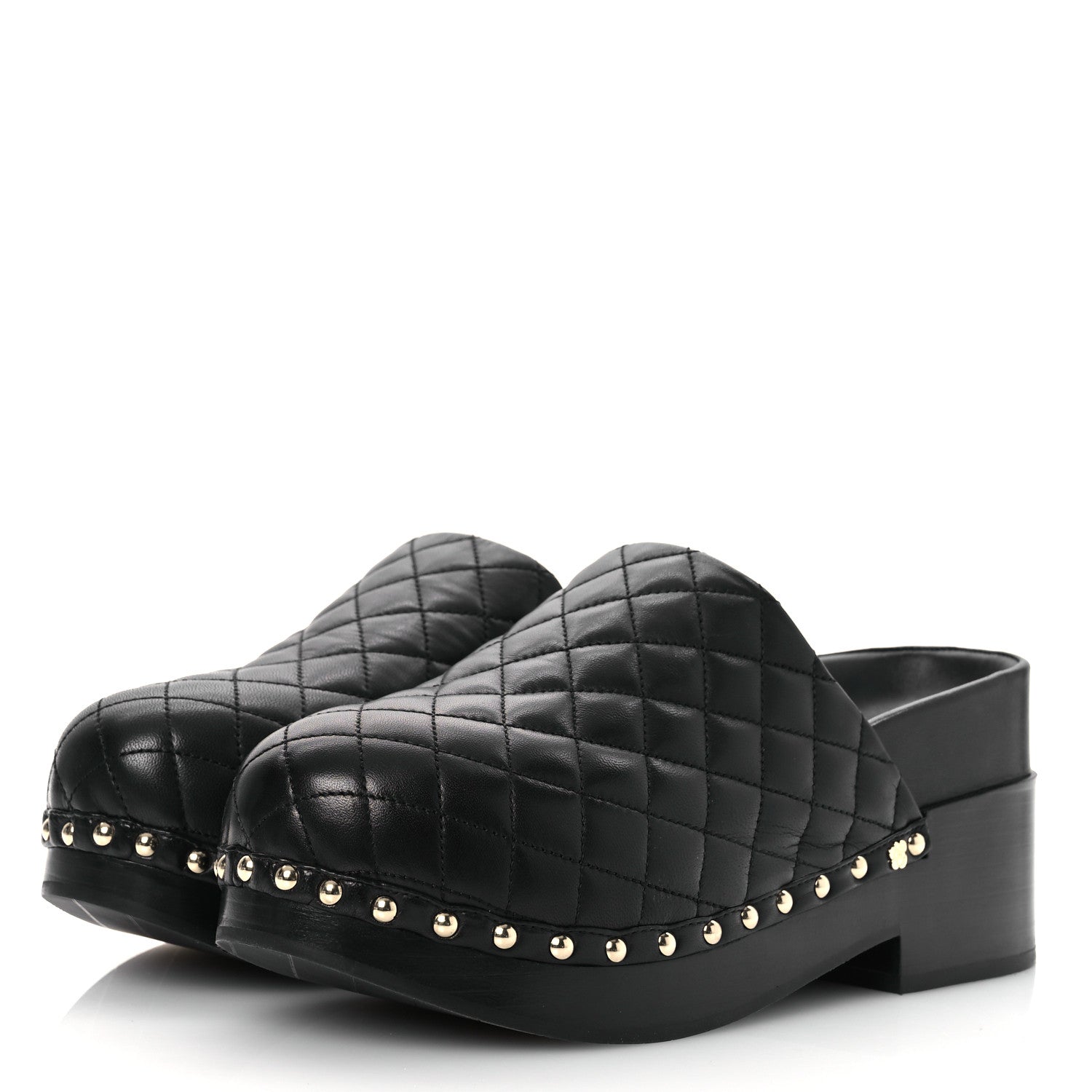 Chanel Lambskin Quilted CC Clogs 39 Black 4 of 11