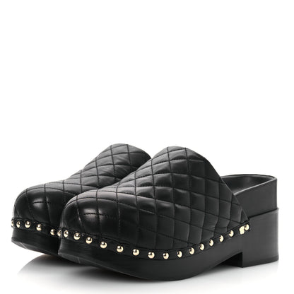 Chanel Lambskin Quilted CC Clogs 39 Black 4 of 11