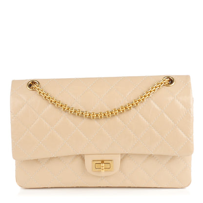 Chanel Distressed Patent Quilted 2.55 Reissue 226 Flap Beige 1 of 8