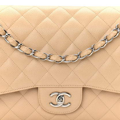 Chanel Caviar Quilted Jumbo Double Flap Beige Clair 8 of 10