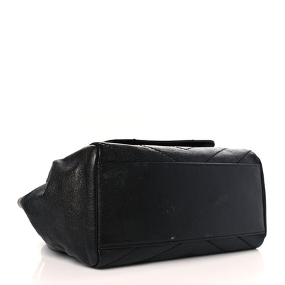 Saint Laurent Pebbled Lambskin Chevron Monogram Small Nolita Black 3 of 9