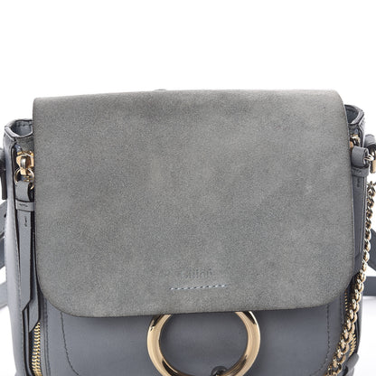 Chloe Suede Calfskin Small Faye Backpack Cloudy Blue 11 of 18