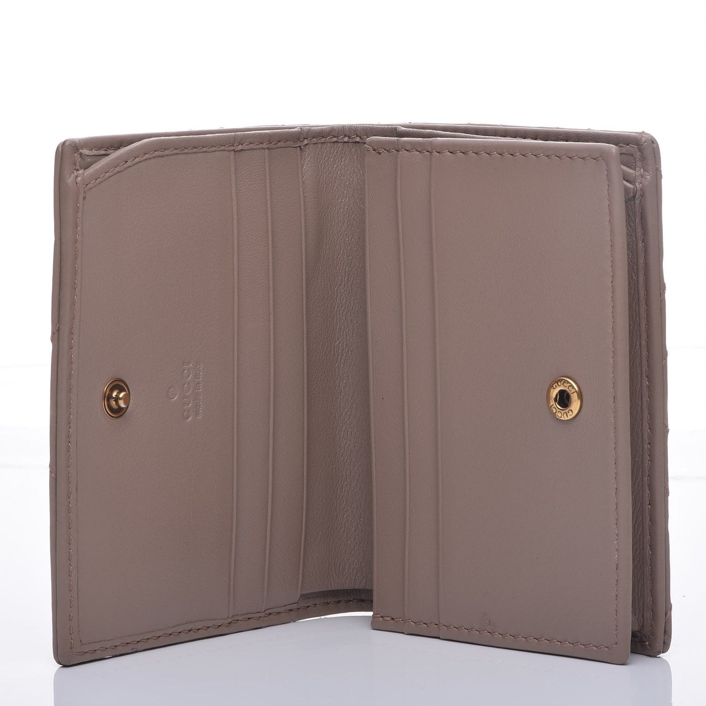 Calfskin Matelasse GG Marmont Card Case Porcelain Rose