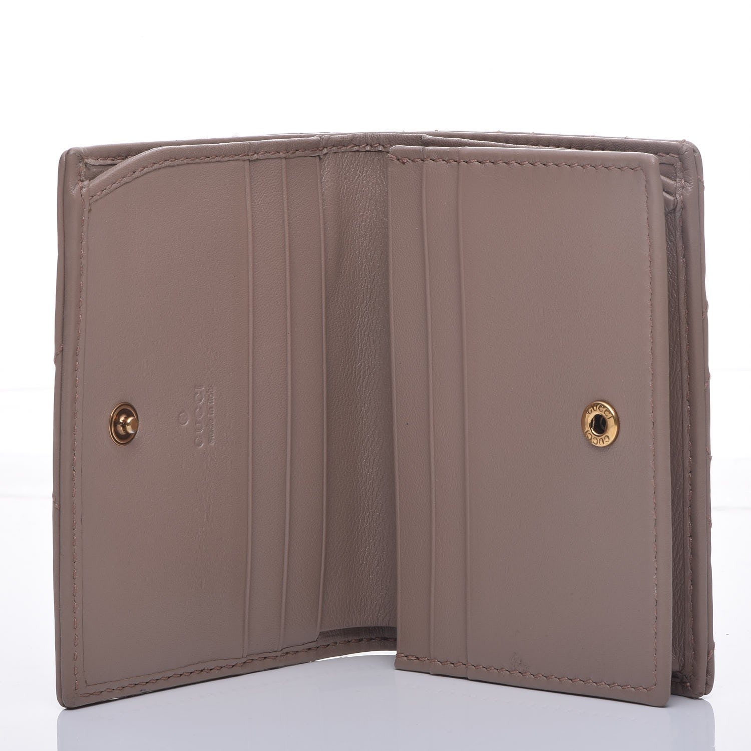 Gucci Calfskin Matelasse GG Marmont Card Case Porcelain Rose 9 of 12