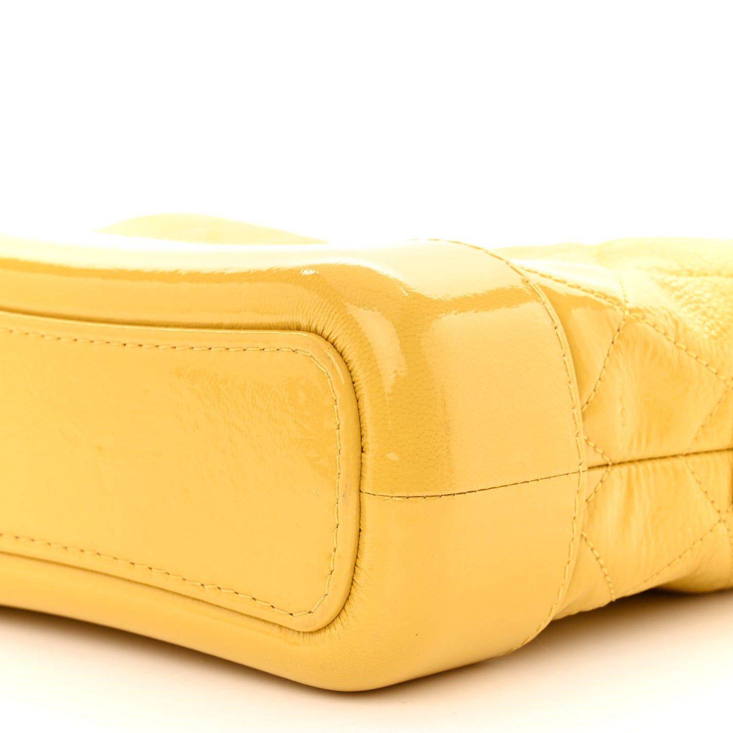 Patent Goatskin Quilted Small Gabrielle Hobo Yellow