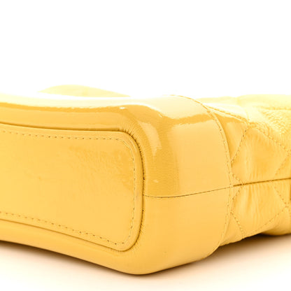 Chanel Patent Goatskin Quilted Small Gabrielle Hobo Yellow 10 of 10