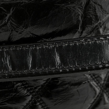 Chanel Shiny Aged Calfskin CC Chain Drawstring Bag Black 12 of 13