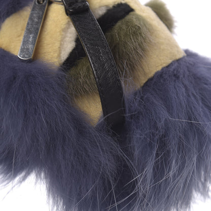 Fendi Fox Mink Rabbit Fur Vitello Flamingo Kooky Monster Bag Bug Charm Cassis Black Multicolor 3 of 3