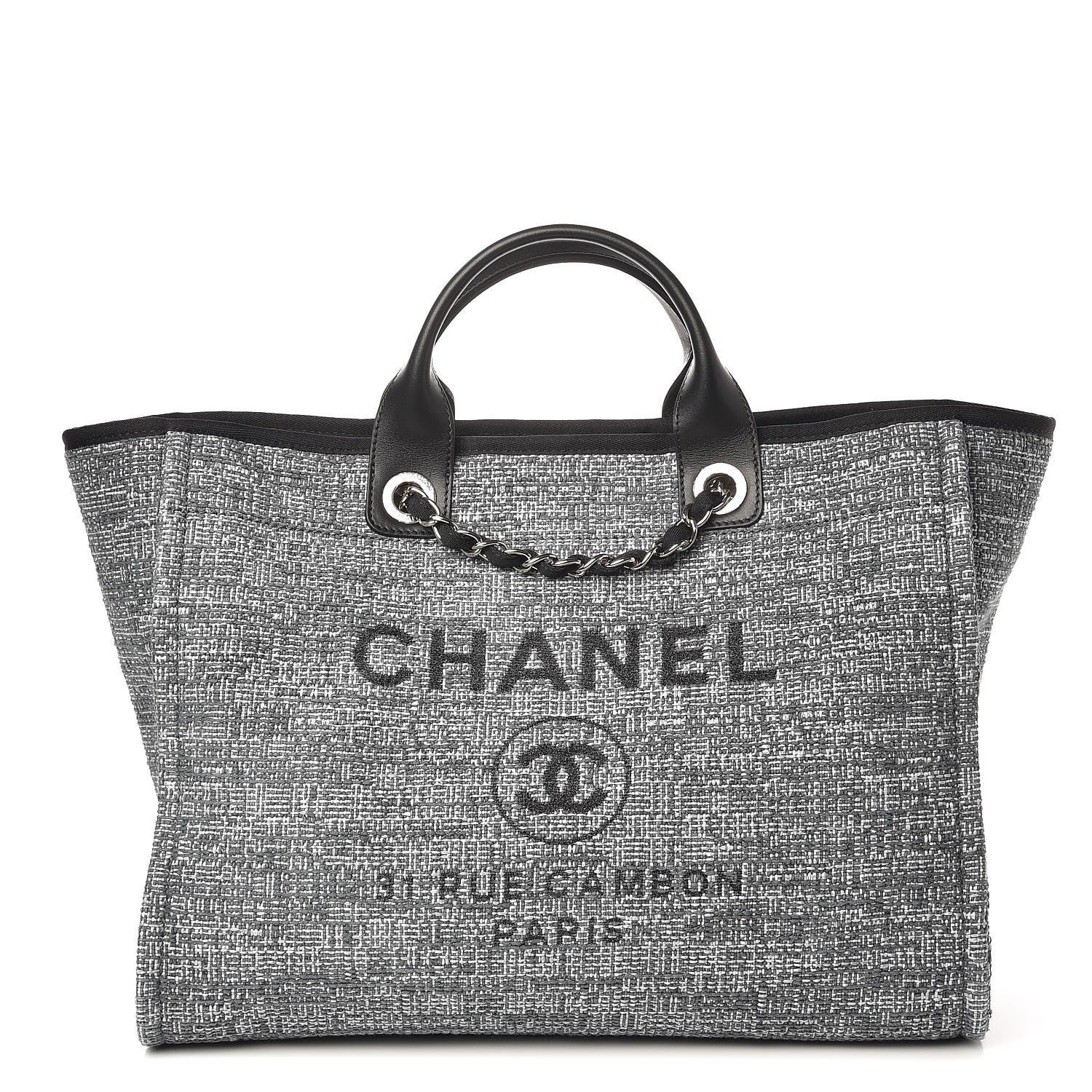 Chanel Canvas Large Deauville Tote Charcoal 2 of 16
