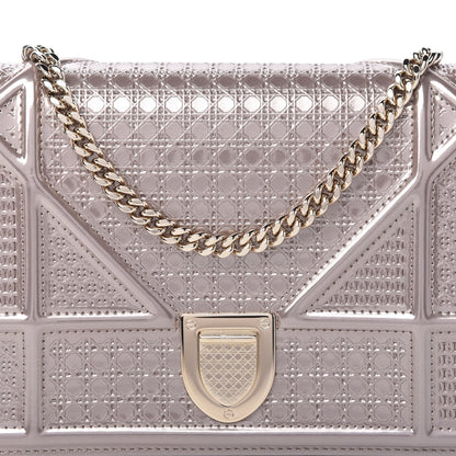 Christian Dior Metallic Patent Micro-Cannage Diorama Wallet on Chain Pouch Hyper Pink 9 of 10