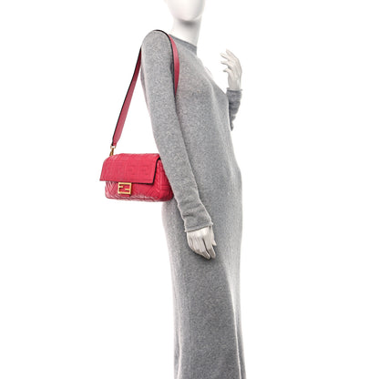 Fendi Nappa FF 1974 Embossed Baguette Lampone 2 of 9