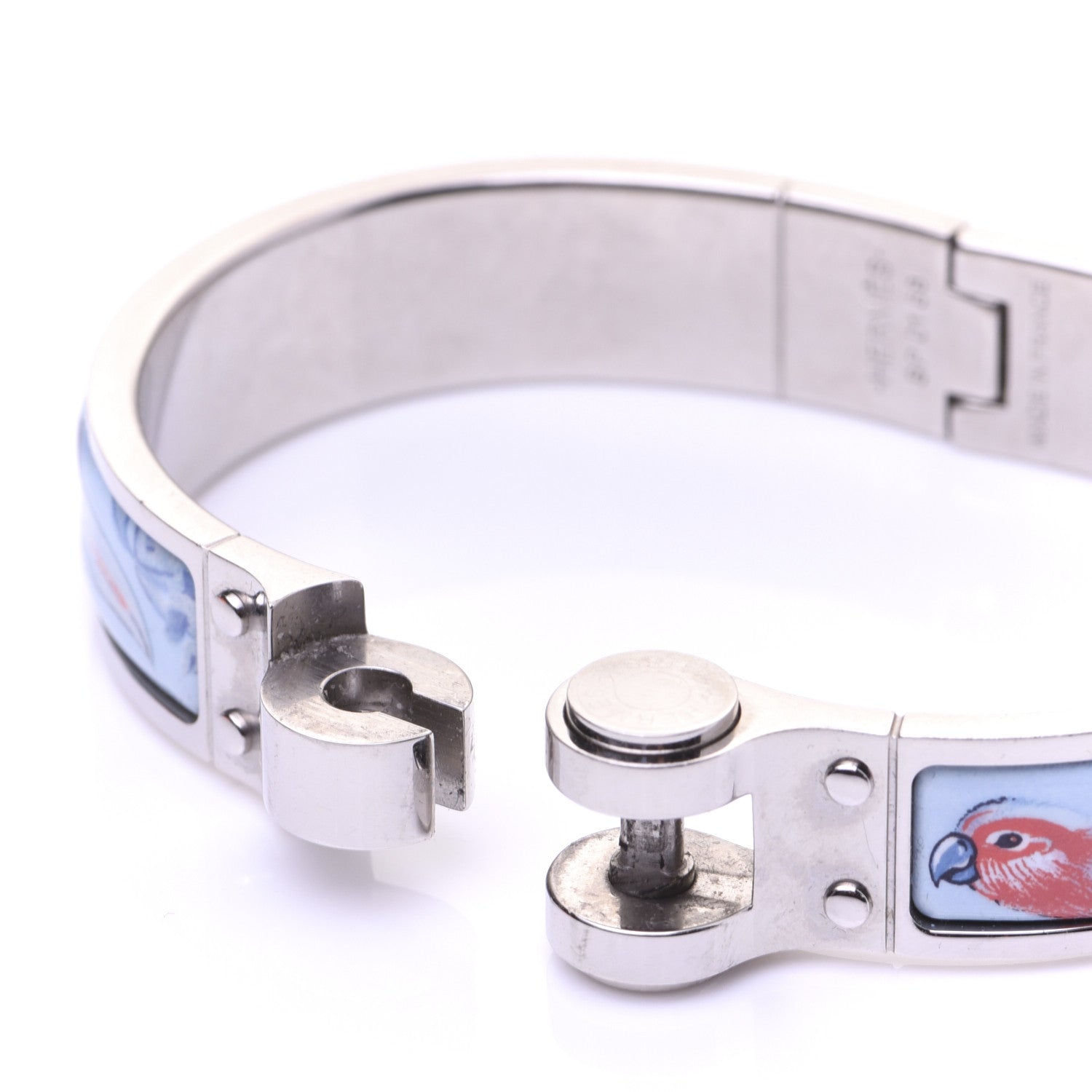 Hermes Enamel Printed Narrow Equateur Hinged Bracelet S 10 of 12