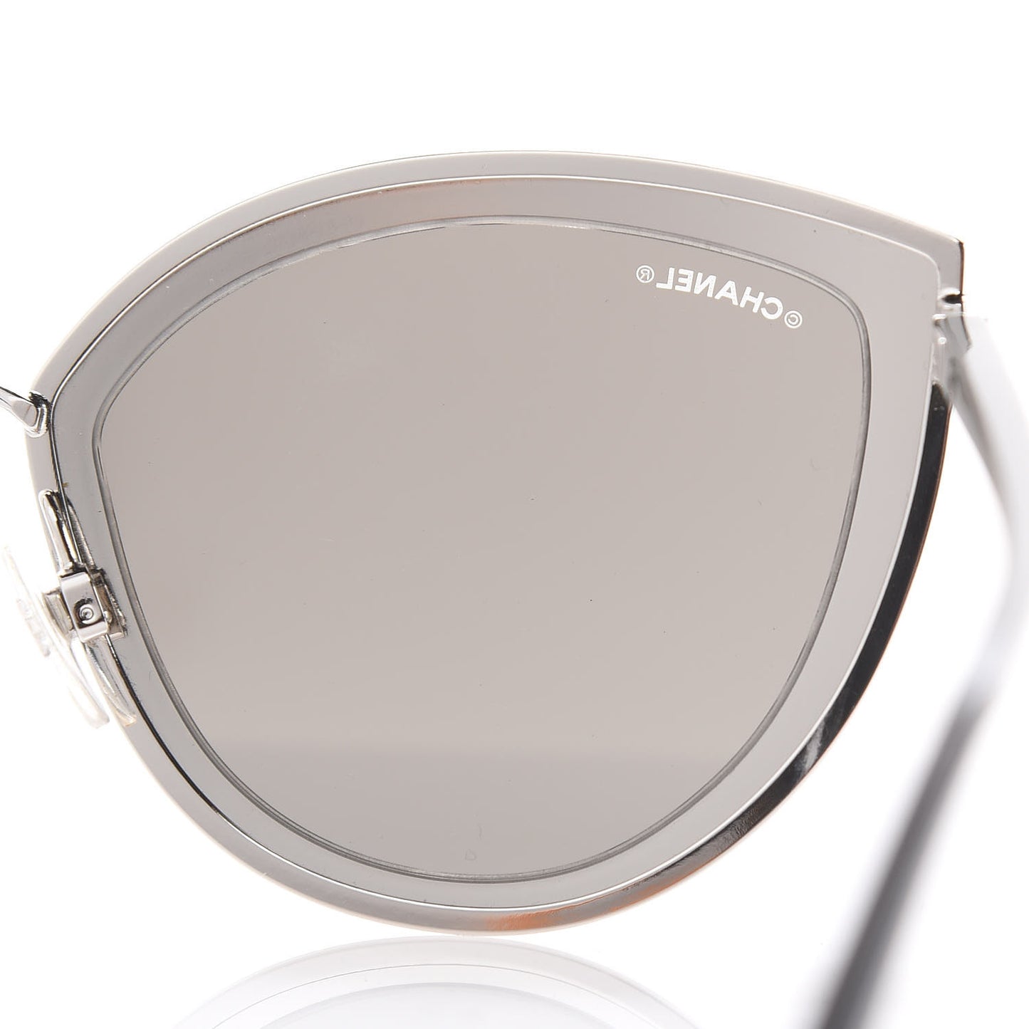 Metal Cat Eye Sunglasses 4222 Silver Black