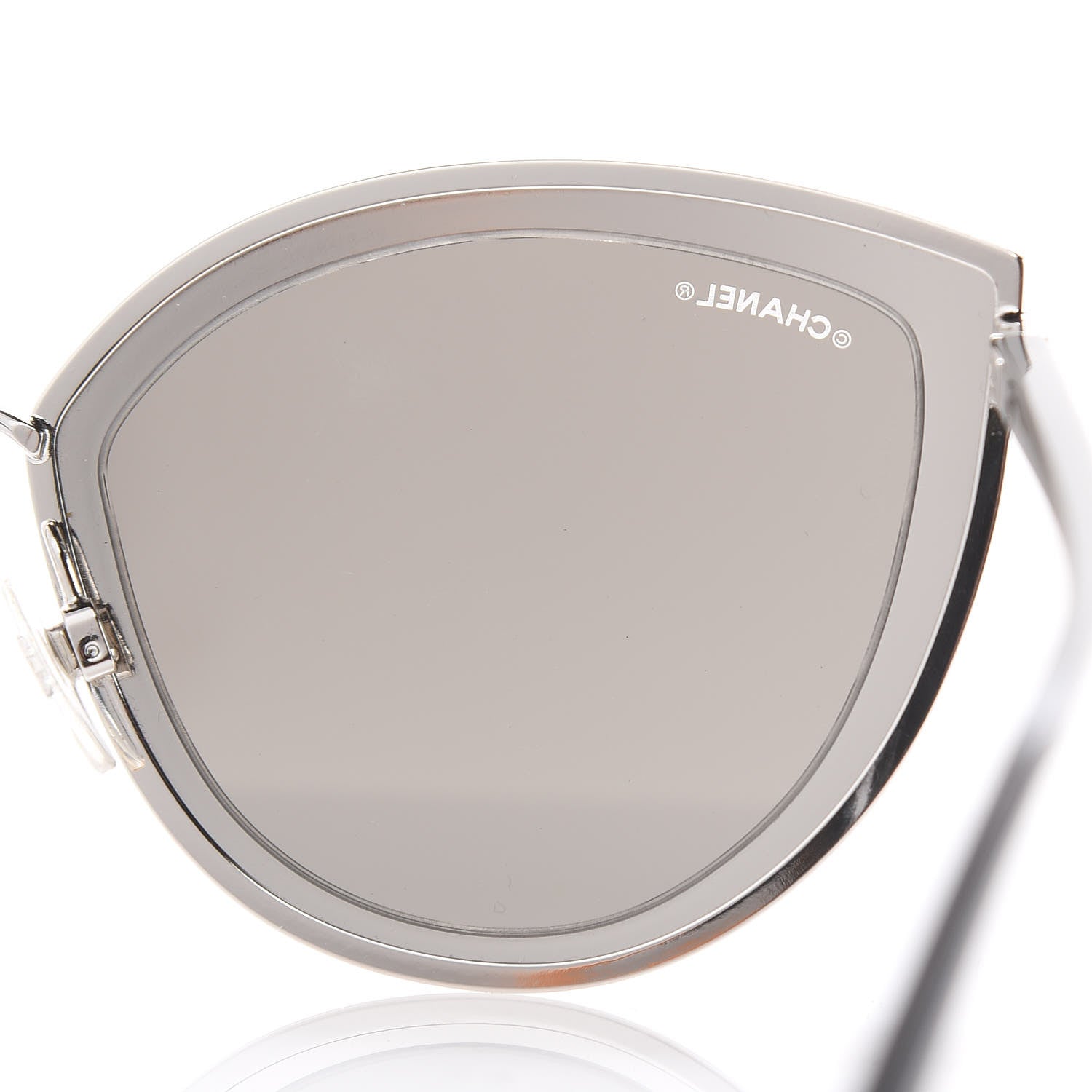 Chanel Metal Cat Eye Sunglasses 4222 Silver Black 7 of 8