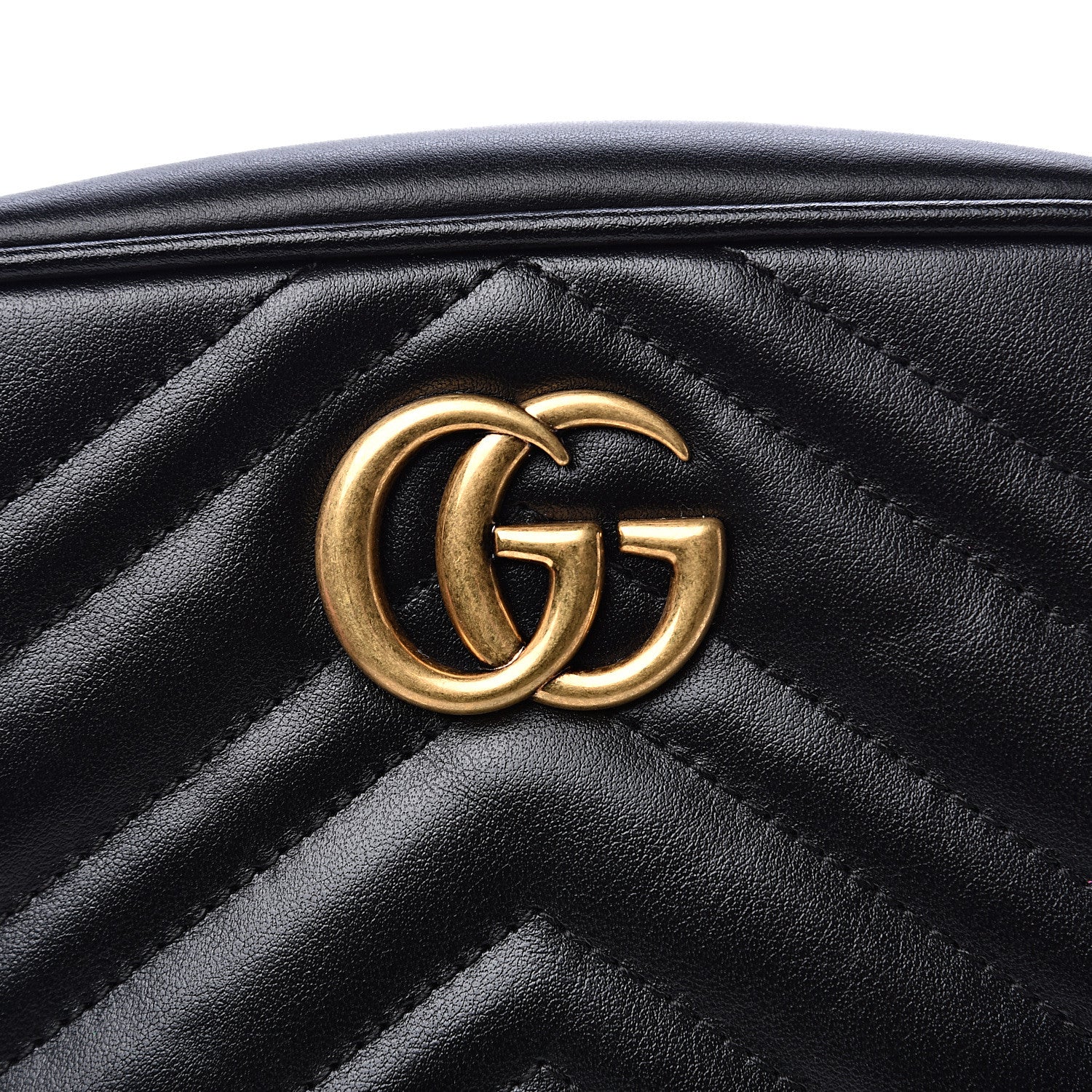 Gucci Calfskin Matelasse Mini GG Marmont Chain Shoulder Bag Black 10 of 10