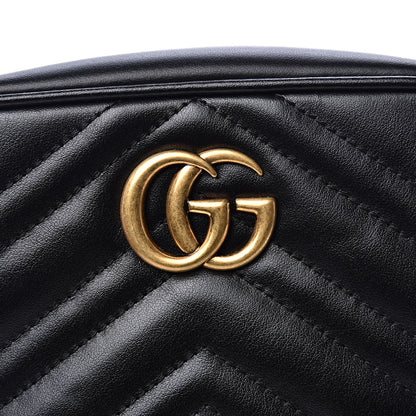 Gucci Calfskin Matelasse Mini GG Marmont Chain Shoulder Bag Black 10 of 10