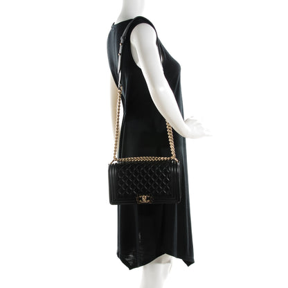 Chanel Lambskin Quilted Medium Boy Flap Black 2 of 9