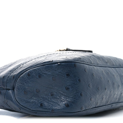 Gucci Ostrich Medium Jackie Hobo Navy 9 of 11