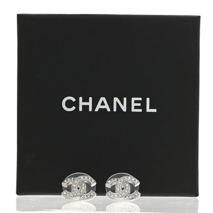 Chanel Crystal CC Earrings Silver 5 of 5