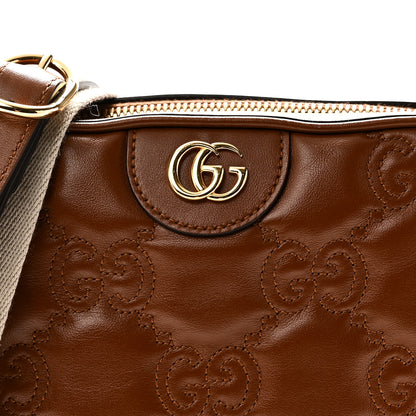 Gucci Calfskin GG Matelasse Shoulder Bag Peanut Brown Natural 7 of 9