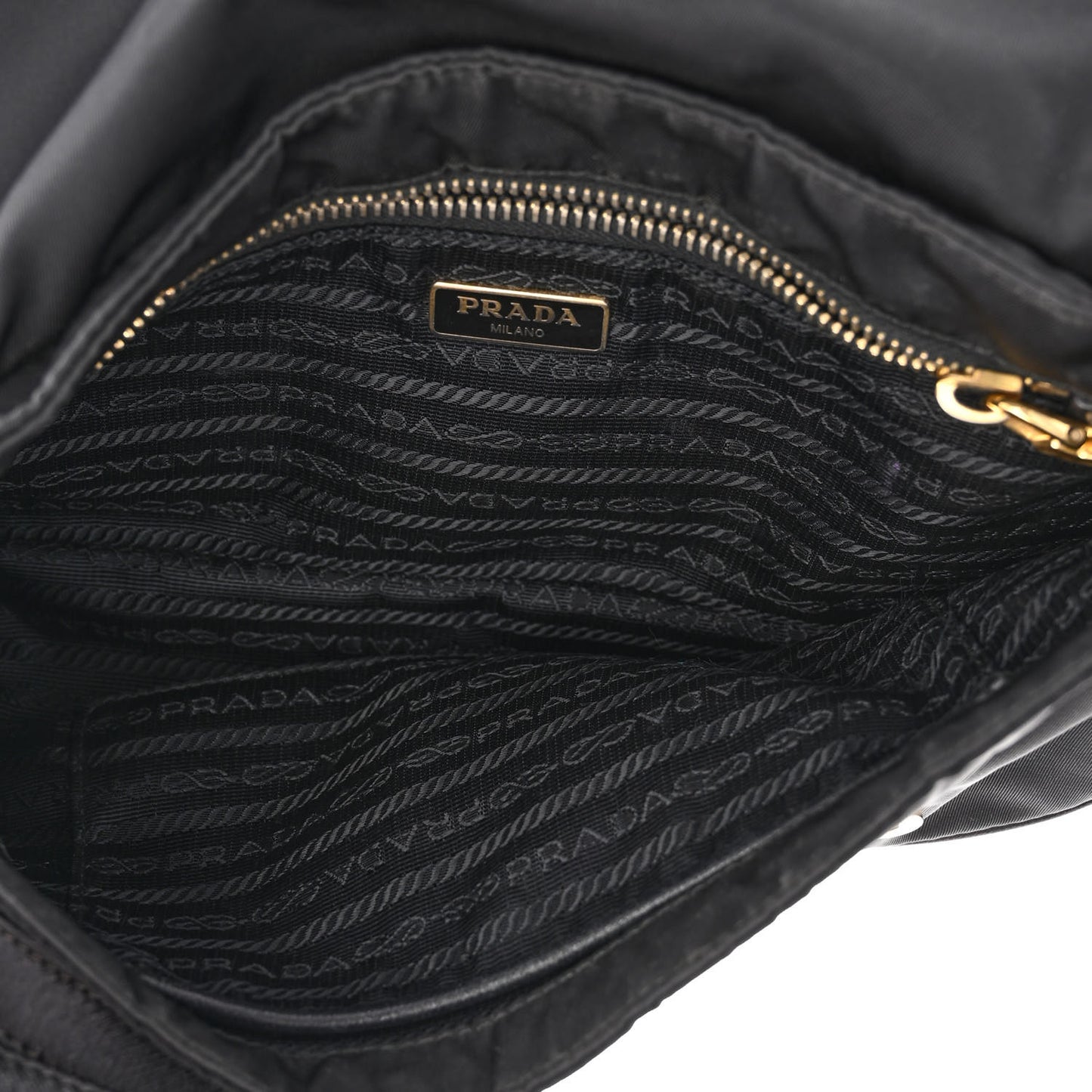 Tessuto Nylon Saffiano Small Messenger Bag Black