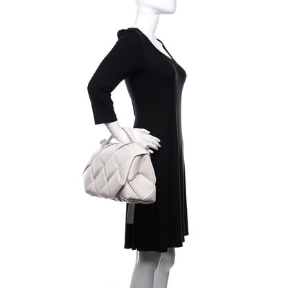 Bottega Veneta Nappa Intreccio Padded Top Handle Shoulder Bag White 3 of 11