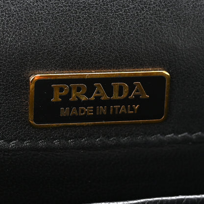 Prada Velvet City Calf Pionniere Saddle Bag Black White 6 of 10