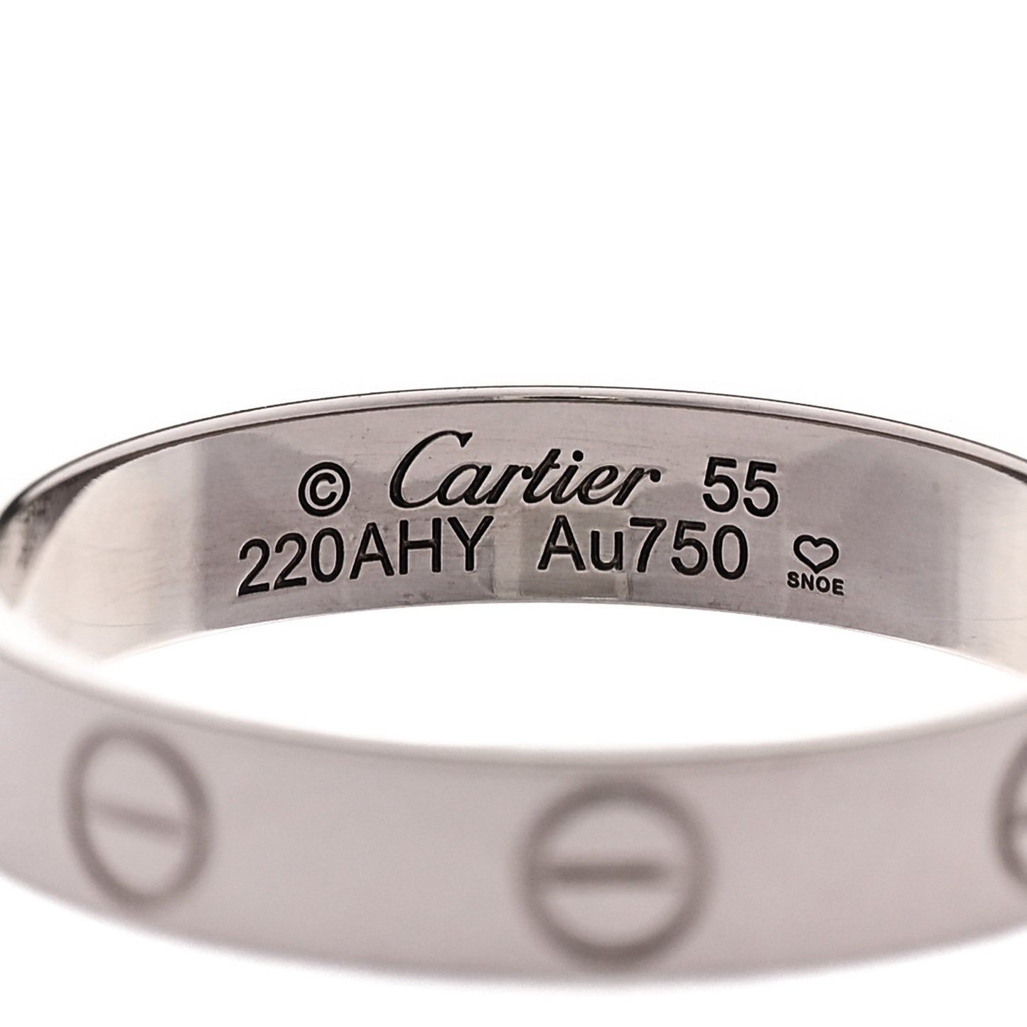 18K White Gold 3.5mm LOVE Wedding Band Ring 55 7.25