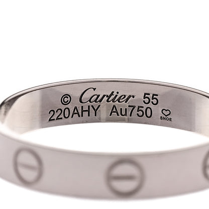 Cartier 18K White Gold 3.5mm LOVE Wedding Band Ring 55 7.25 4 of 5