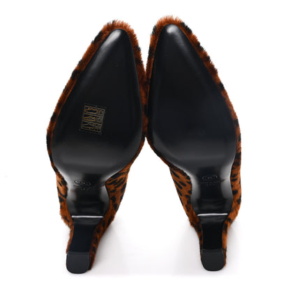 Chanel Pony Hair Lambskin Pumps 37.5 Brown Black 6 of 10