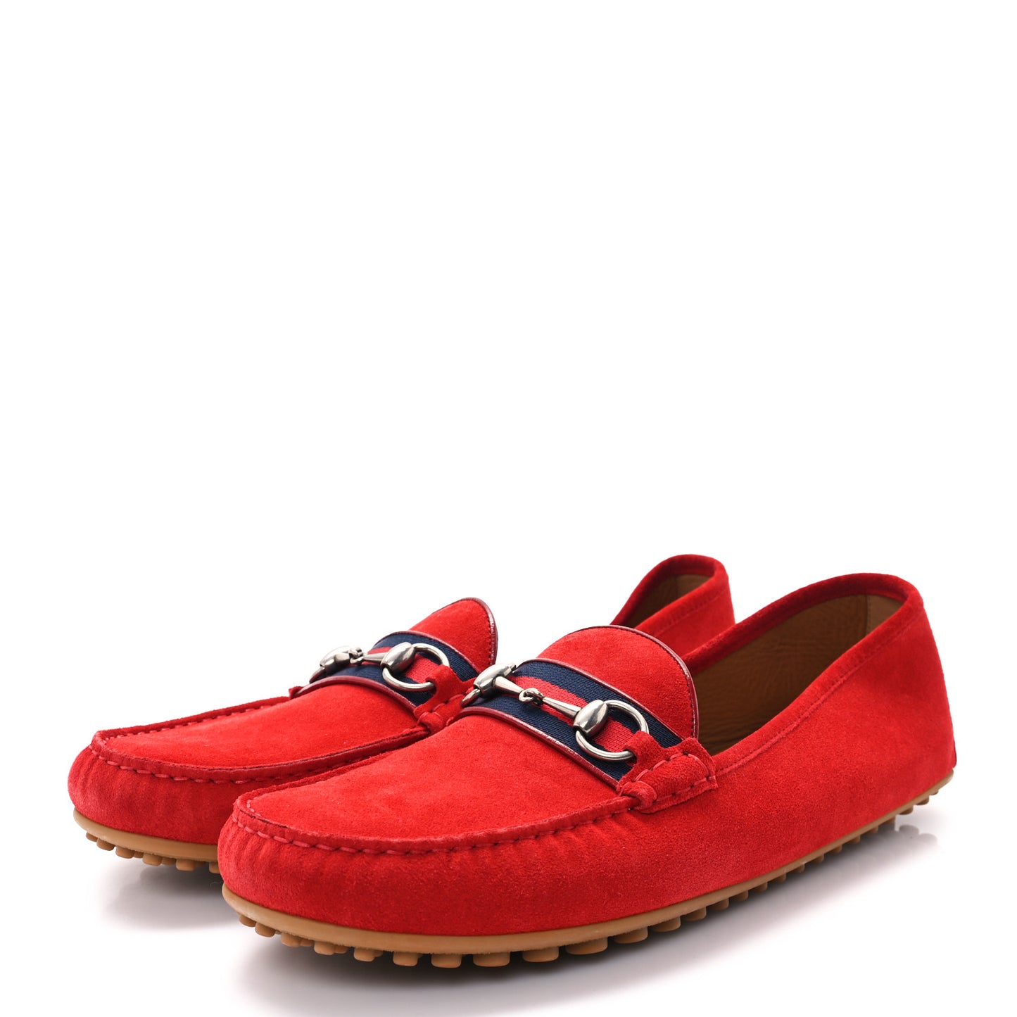 Suede Mens Horsebit Driver Loafers 11.5 Rosso