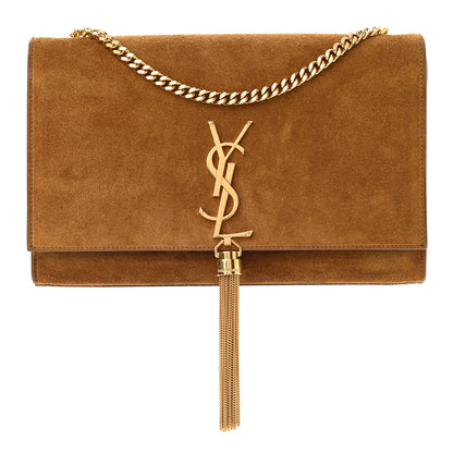 Saint Laurent Suede Medium Classic Monogram Kate Tassel Satchel Light Ochre 1 of 10