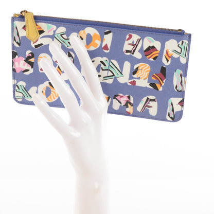 Fendi Glazed Fabric Vitello Elite Fendi Roma Zip Pouch Cassis Paglia 2 of 8