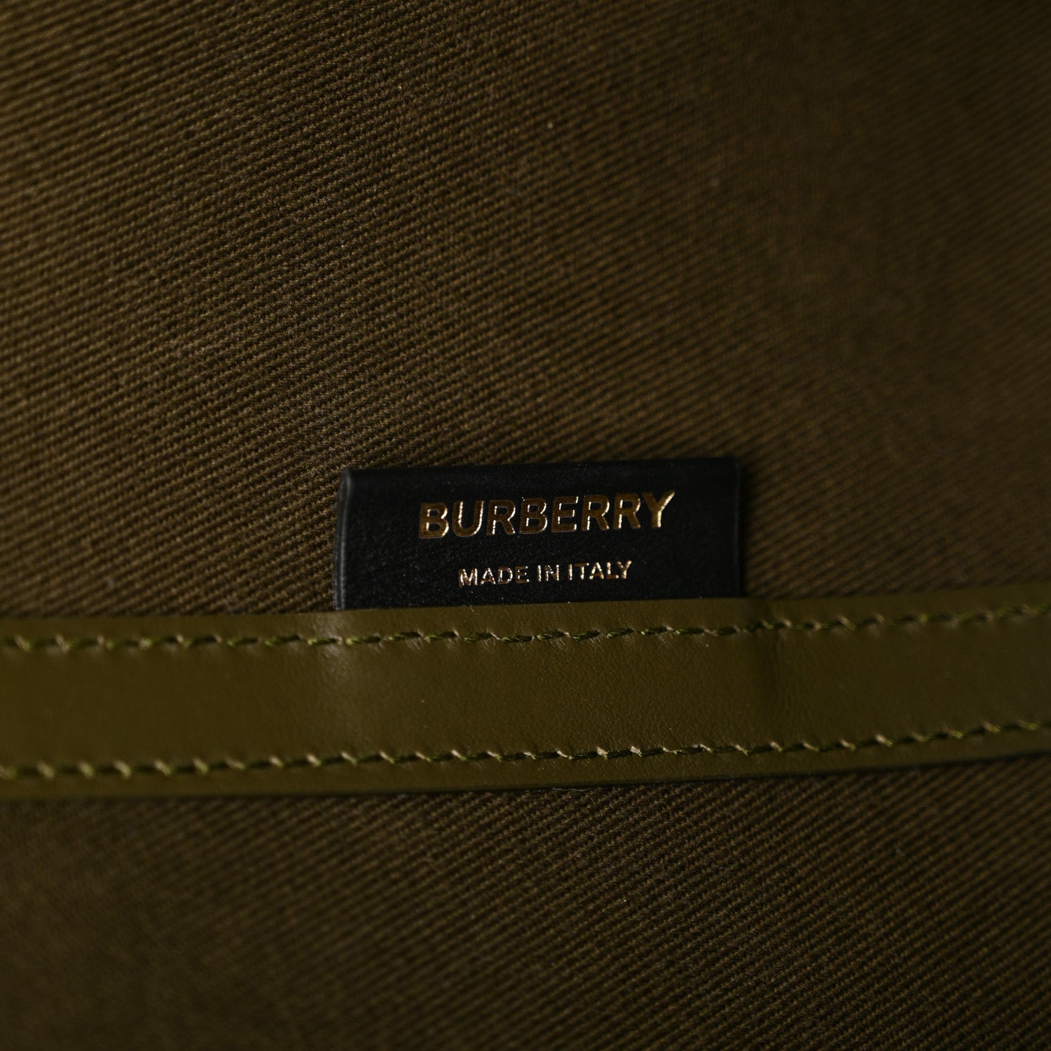 Burberry Cotton Check Medium London Tote Bag Olive Green 7 of 13