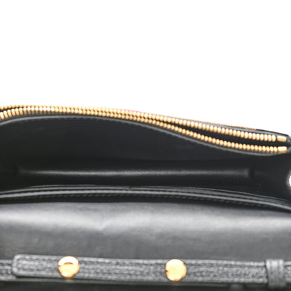 Burberry Derby Calfskin House Check Wallet On Chain Black 5 of 10