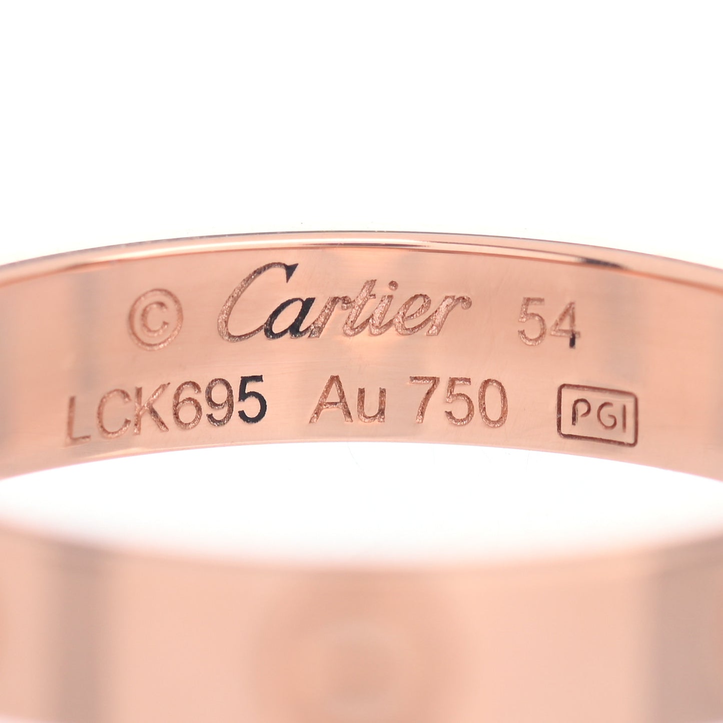 18K Pink Gold 3.5mm LOVE Wedding Band Ring 54 7